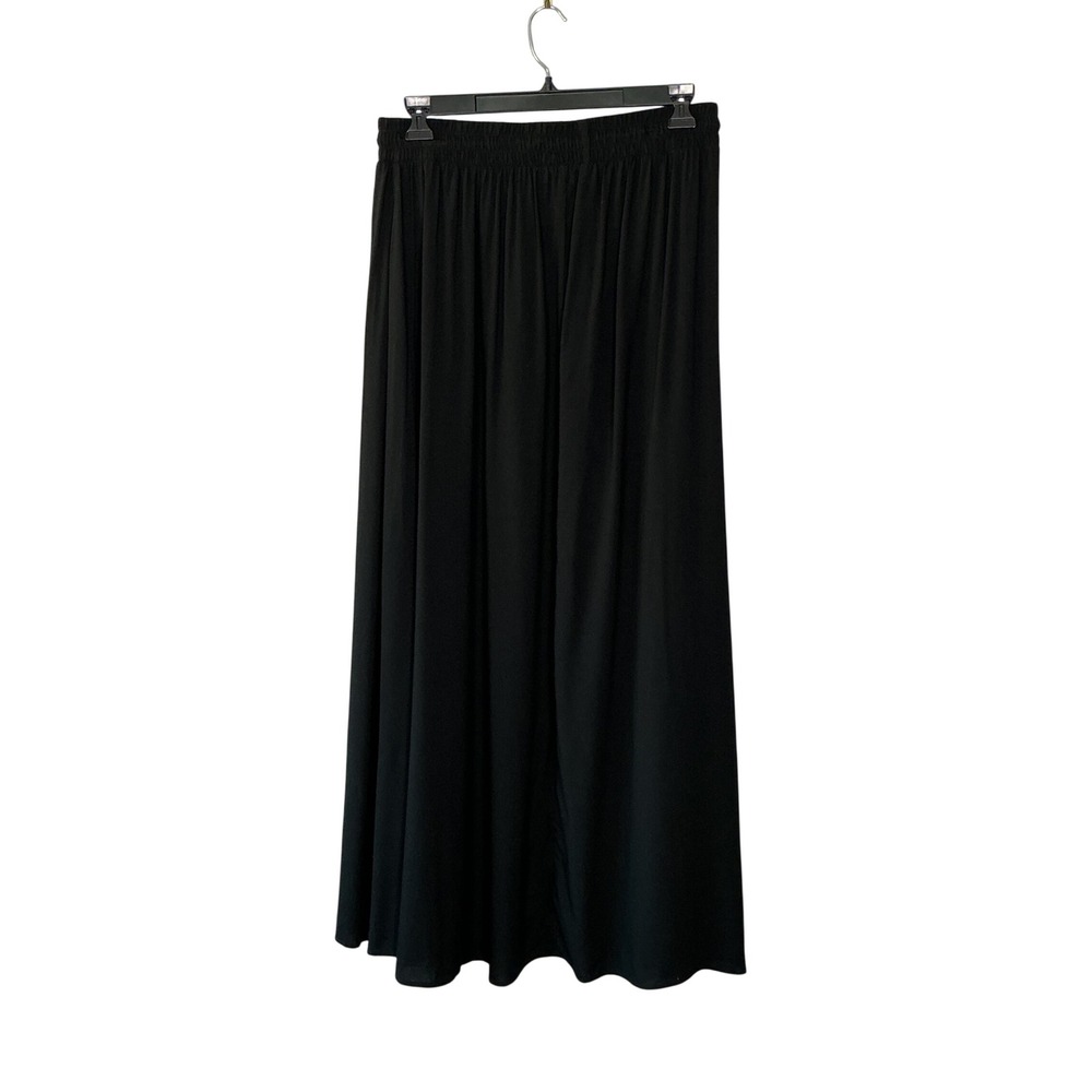 Torrid Black Maxi Skirt Smocked Waist Tassel Drawstring Side Slits Size 1 - Picture 2 of 10
